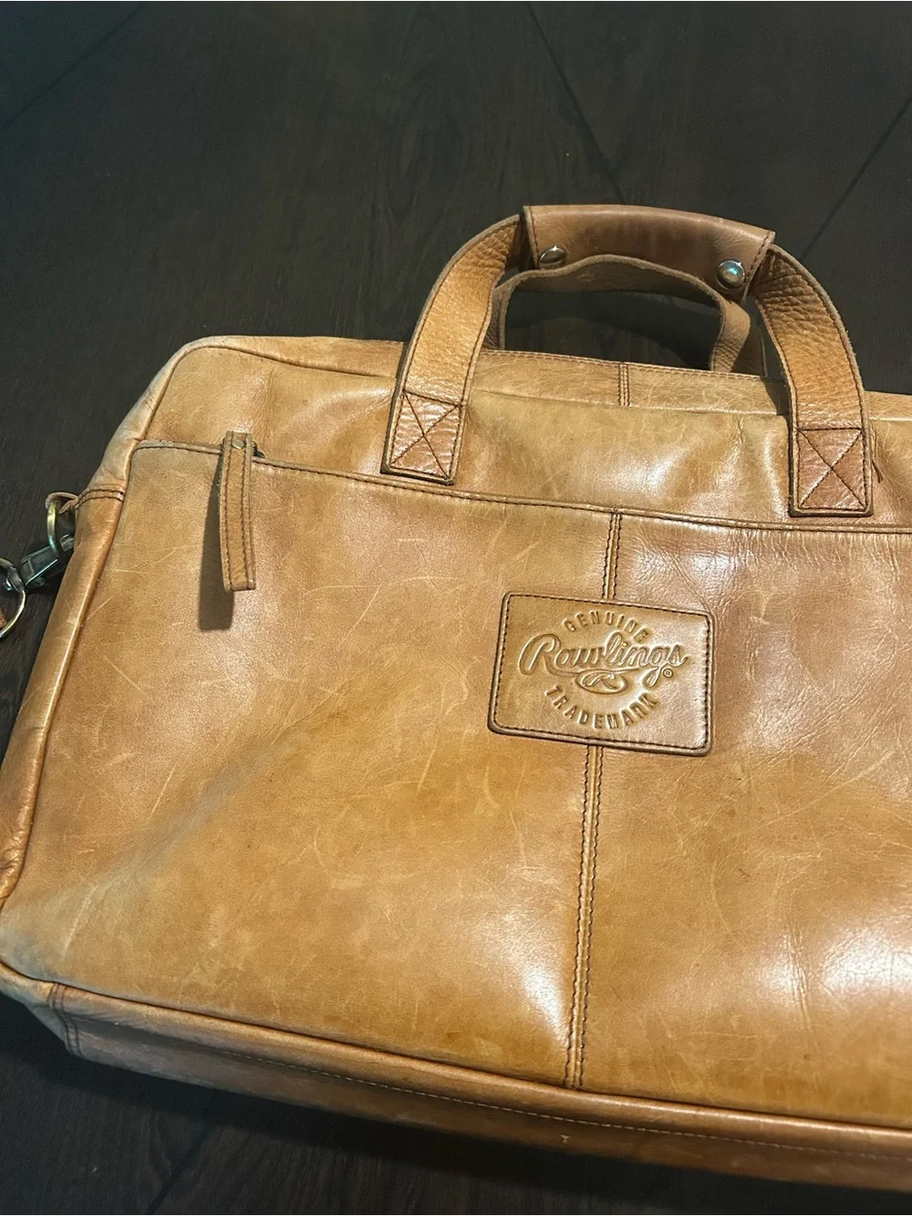 Rawlings Tan Leather Laptop Briefcase